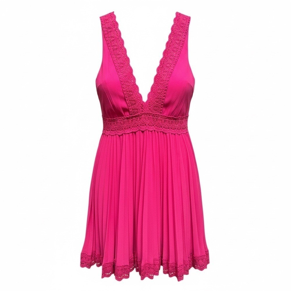 Coquette Pink Lace Mini Dress • Chic Aesthetic • Fairy Balletcore Large NWT